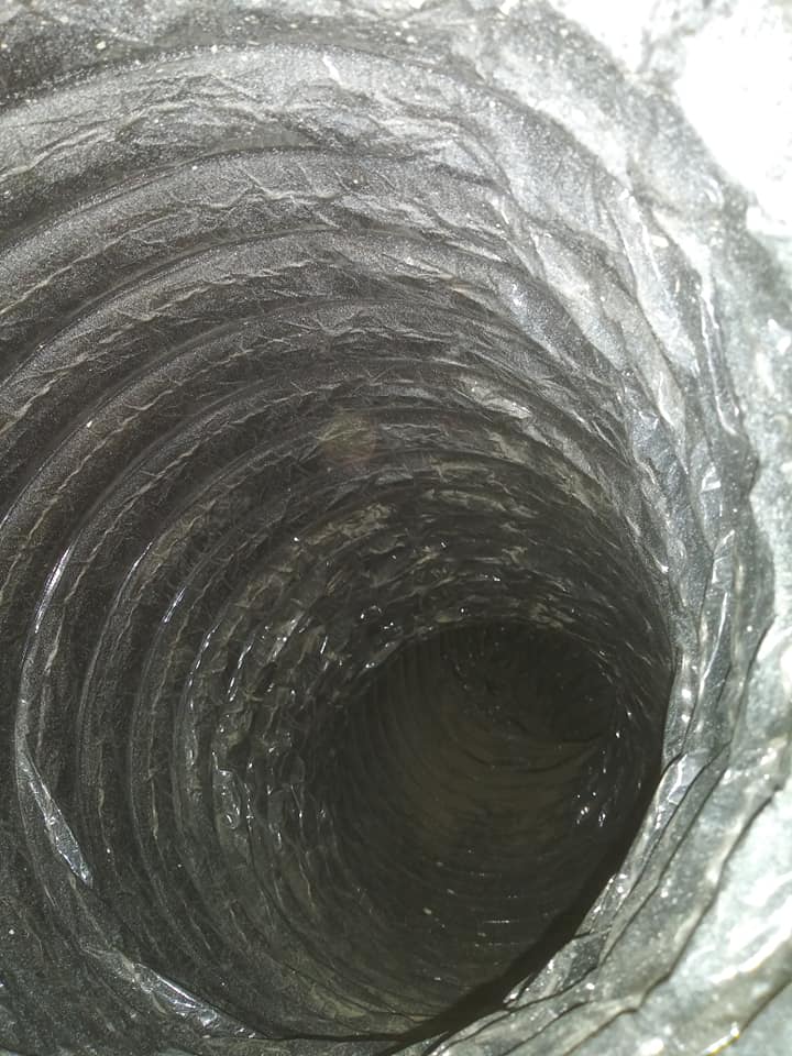A close up of the inside of an air duct