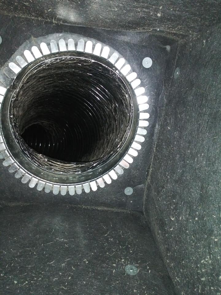 A view of the inside of a duct.