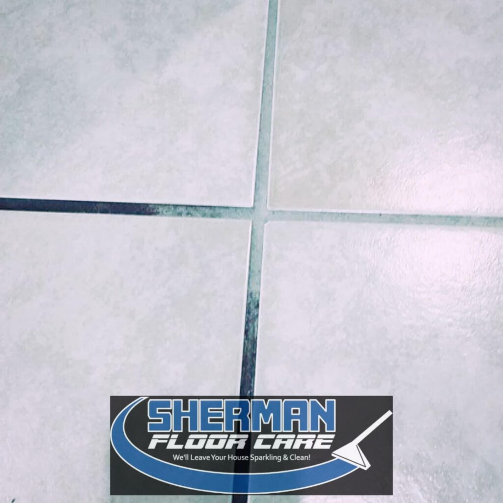 A picture of the floor care logo on the tile.